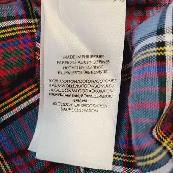 Polo Ralph Lauren Shirt 3XB Blue Purple Plaid 100% Cotton Button Front Collared - Picture 8 of 10